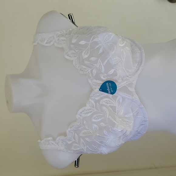Bali Other - BALI Lace Desire Minimizer White Embroidered Underwire Bra 38Ddd